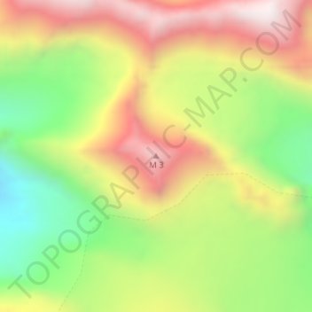 Mapa topográfico M 3, altitud, relieve