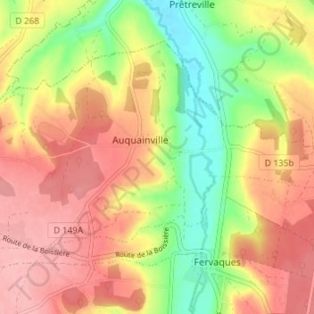 Mapa topográfico Manoir de Lortier, altitud, relieve