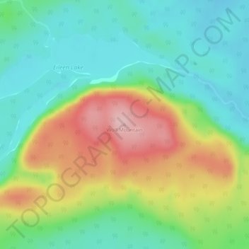 Mapa topográfico Wolf Mountain, altitud, relieve