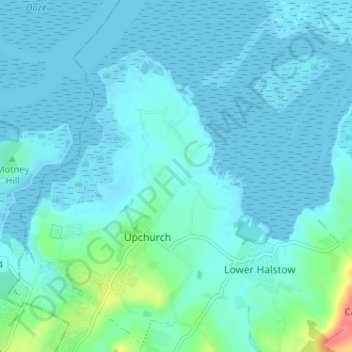 Mapa topográfico Wetham Green, altitud, relieve