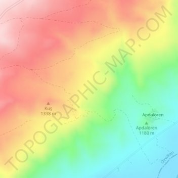 Mapa topográfico Göller, altitud, relieve