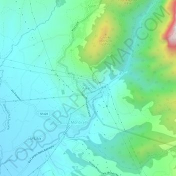 Mapa topográfico Ariano, altitud, relieve