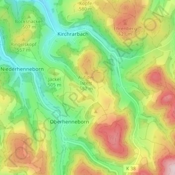 Mapa topográfico Sellmecke, altitud, relieve