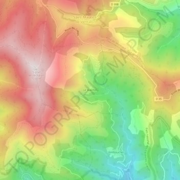 Mapa topográfico Le Masmin, altitud, relieve