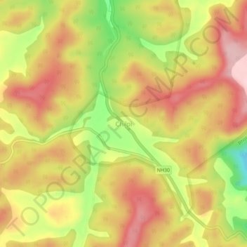 Mapa topográfico Chilpi, altitud, relieve