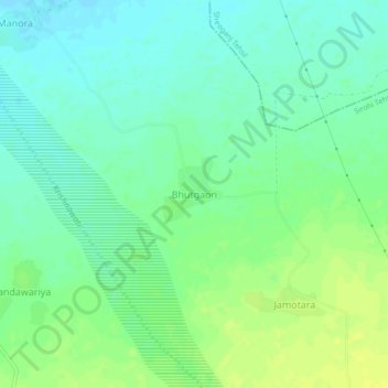 Mapa topográfico Bhutgaon, altitud, relieve