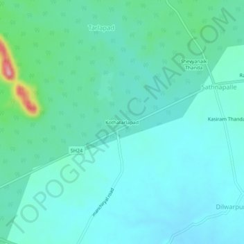 Mapa topográfico Kothatarlapad, altitud, relieve