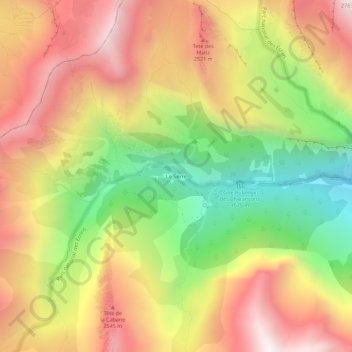 Mapa topográfico Le Serre, altitud, relieve