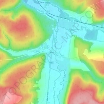 Mapa topográfico Clairvaux, altitud, relieve