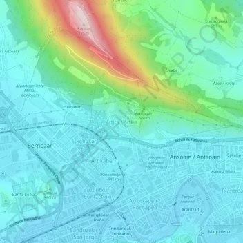 Mapa topográfico Artica, altitud, relieve