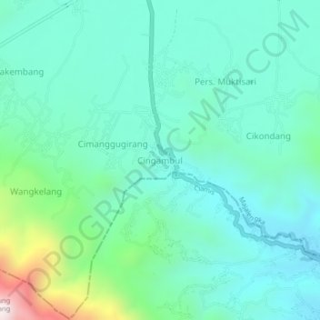 Mapa topográfico Cingambul, altitud, relieve