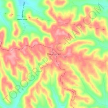 Mapa topográfico Mount Herman, altitud, relieve
