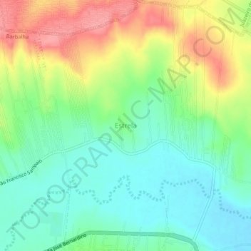 Mapa topográfico Estrela, altitud, relieve