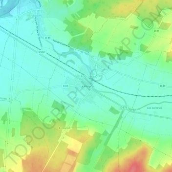 Mapa topográfico Le Village, altitud, relieve