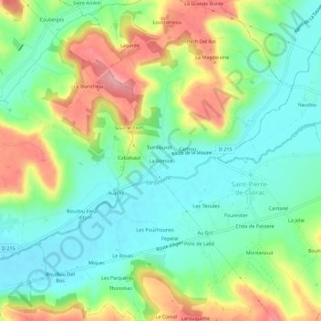 Mapa topográfico La Remise, altitud, relieve