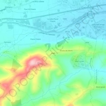 Mapa topográfico Vagli, altitud, relieve