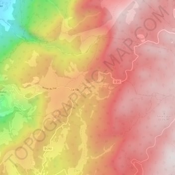Mapa topográfico Le Faz, altitud, relieve