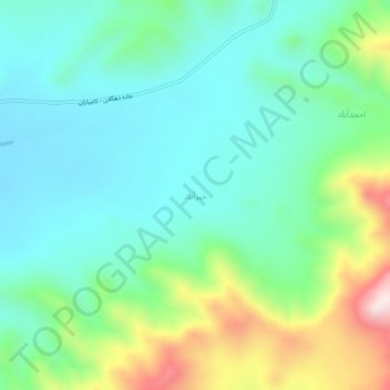 Mapa topográfico Kheyrabad, altitud, relieve