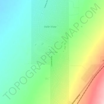 Mapa topográfico Valle Vista, altitud, relieve