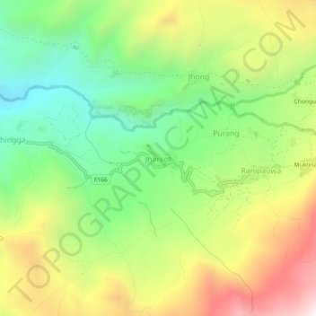 Mapa topográfico Jharkot, altitud, relieve