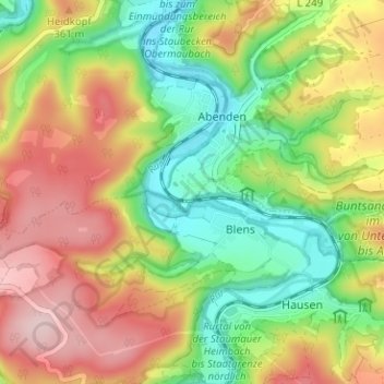 Mapa topográfico Lübbenau, altitud, relieve