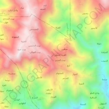 Mapa topográfico Marjah, altitud, relieve