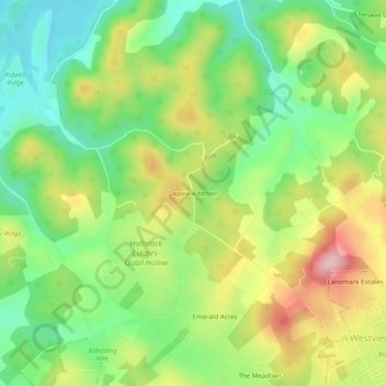 Mapa topográfico Depew Addition, altitud, relieve