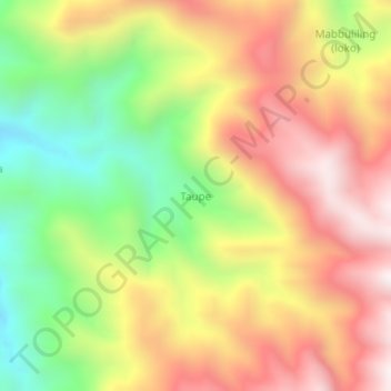 Mapa topográfico Taupe, altitud, relieve