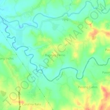 Mapa topográfico Bagong Barrio, altitud, relieve