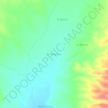 Mapa topográfico El Temporal, altitud, relieve