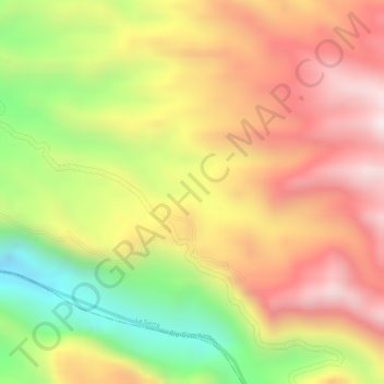 Mapa topográfico Los Robles, altitud, relieve