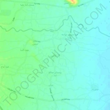 Mapa topográfico Gol Pashin, altitud, relieve