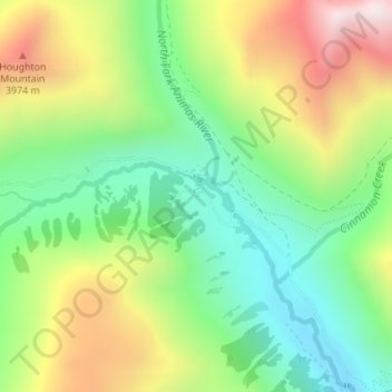 Mapa topográfico Animas Forks, altitud, relieve