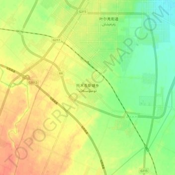 Mapa topográfico Tomösteng, altitud, relieve