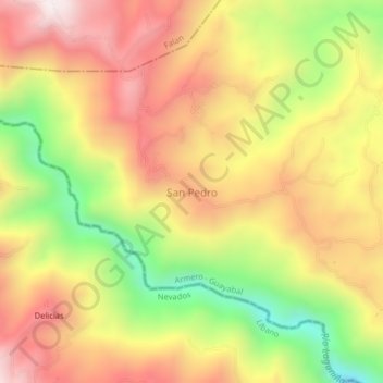 Mapa topográfico San Pedro, altitud, relieve