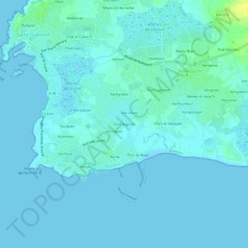Mapa topográfico Pont Nignon, altitud, relieve