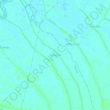 Mapa topográfico Serunai, altitud, relieve