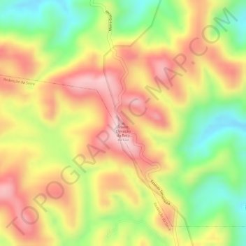 Mapa topográfico Maior Elevação da Rota da Luz, altitud, relieve