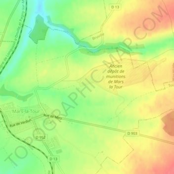 Mapa topográfico Filiere, altitud, relieve