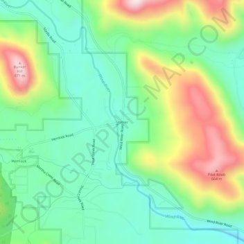 Mapa topográfico Stabler, altitud, relieve