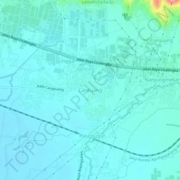 Mapa topográfico Cankuang, altitud, relieve