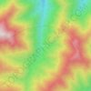 Mapa topográfico Karangan, altitud, relieve