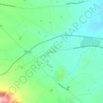 Mapa topográfico Barranda, altitud, relieve