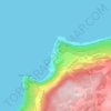 Mapa topográfico Flying Fish Cove, altitud, relieve
