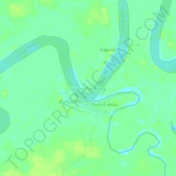 Mapa topográfico Ujung Pandang, altitud, relieve