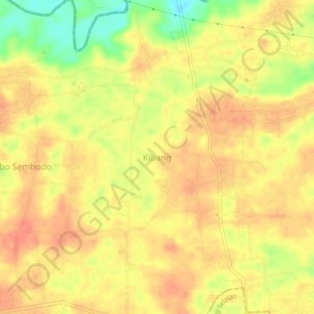 Mapa topográfico Kibang, altitud, relieve
