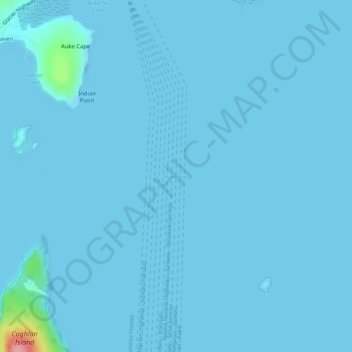 Mapa topográfico Auke Bay, altitud, relieve