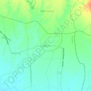 Mapa topográfico Saverona, altitud, relieve