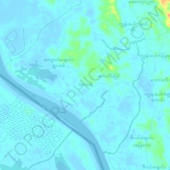 Mapa topográfico Ah Lel, altitud, relieve