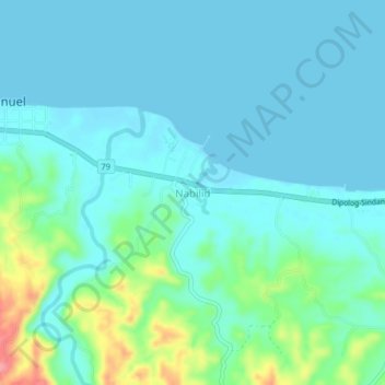 Mapa topográfico Nabilid, altitud, relieve